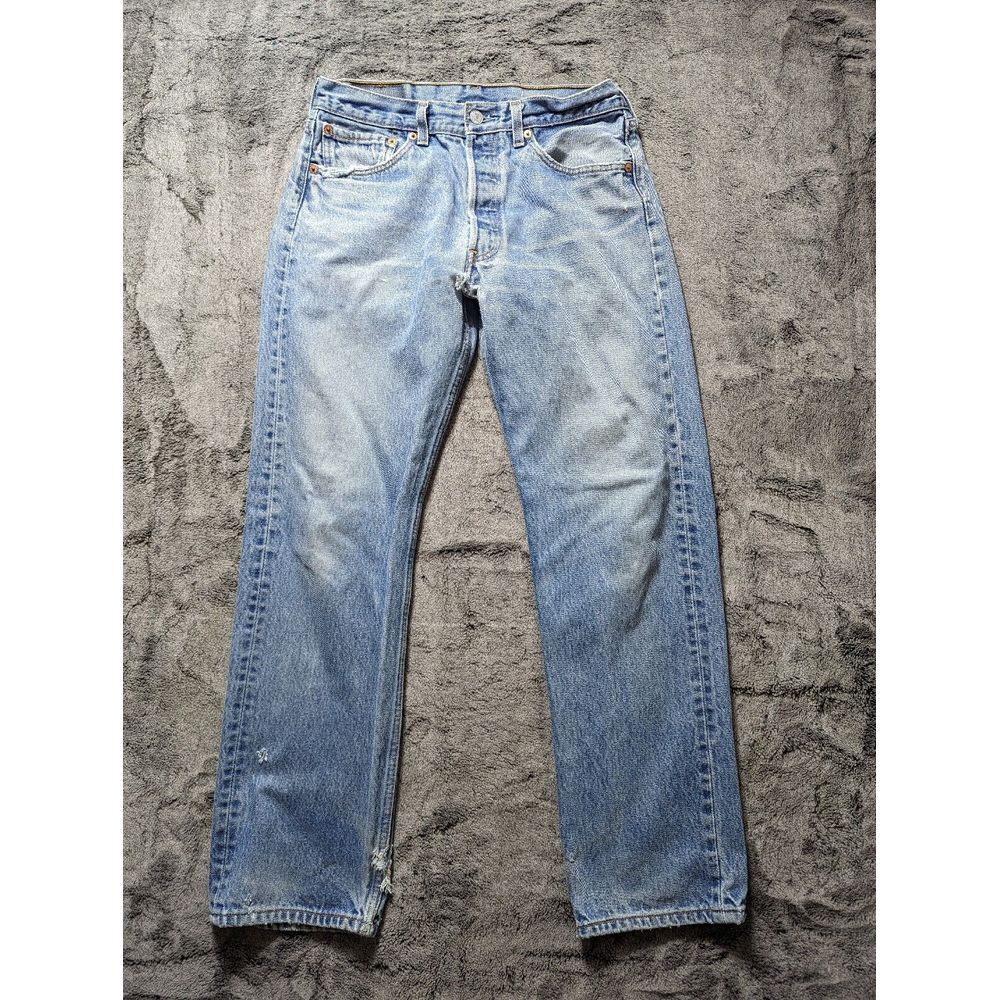 Levi's 501xx Button Fly Distressed Jeans Men's Size 33x33 Light Wash